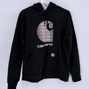 Carhartt Hoodie Rain Defender Black Relaxed Fit M (8-10) Womens